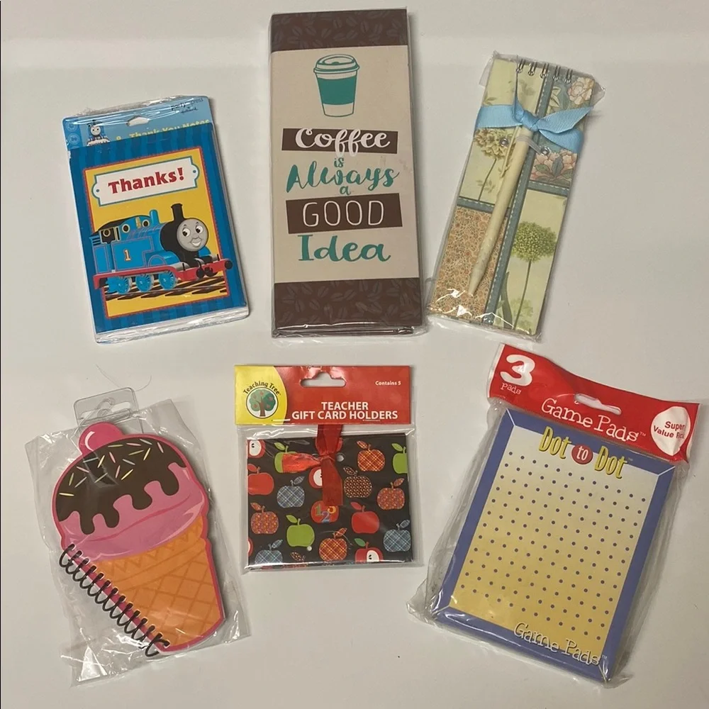 Hallmark Stationery Gift Set Notepads Cards Pens Thank You Novelty Bundle 6pc